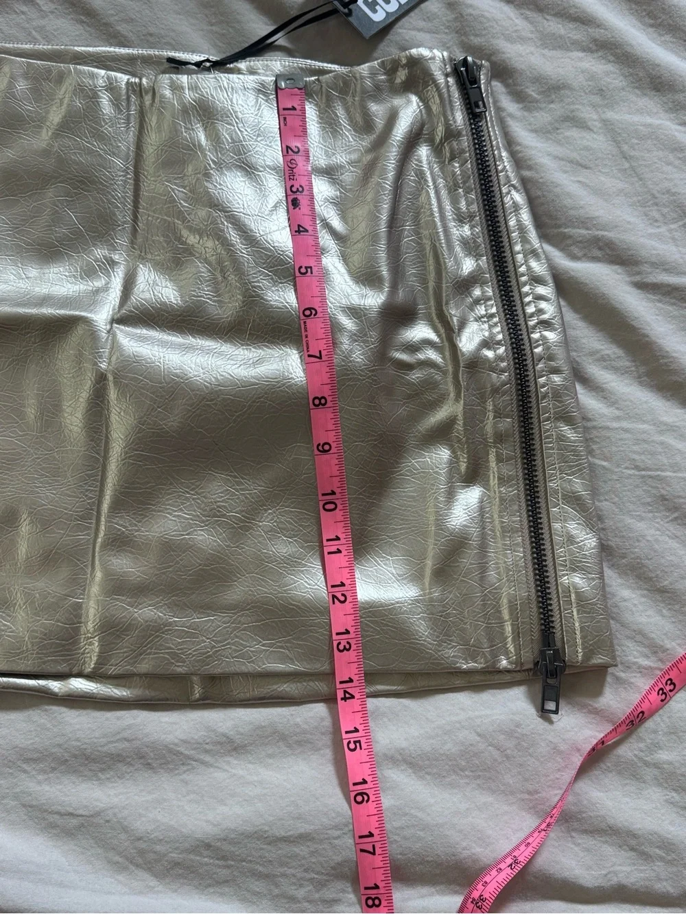 NWT Future Collective Metallic Mini Skirt with Side Zip